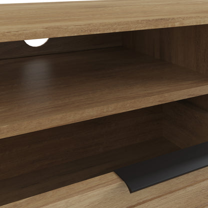 Nervata TV Unit Oak & Black 1 Shelf 1 Drawer 2 Doors