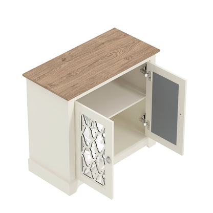 Honition Sideboard Ivory 2 Doors 2 Shelves