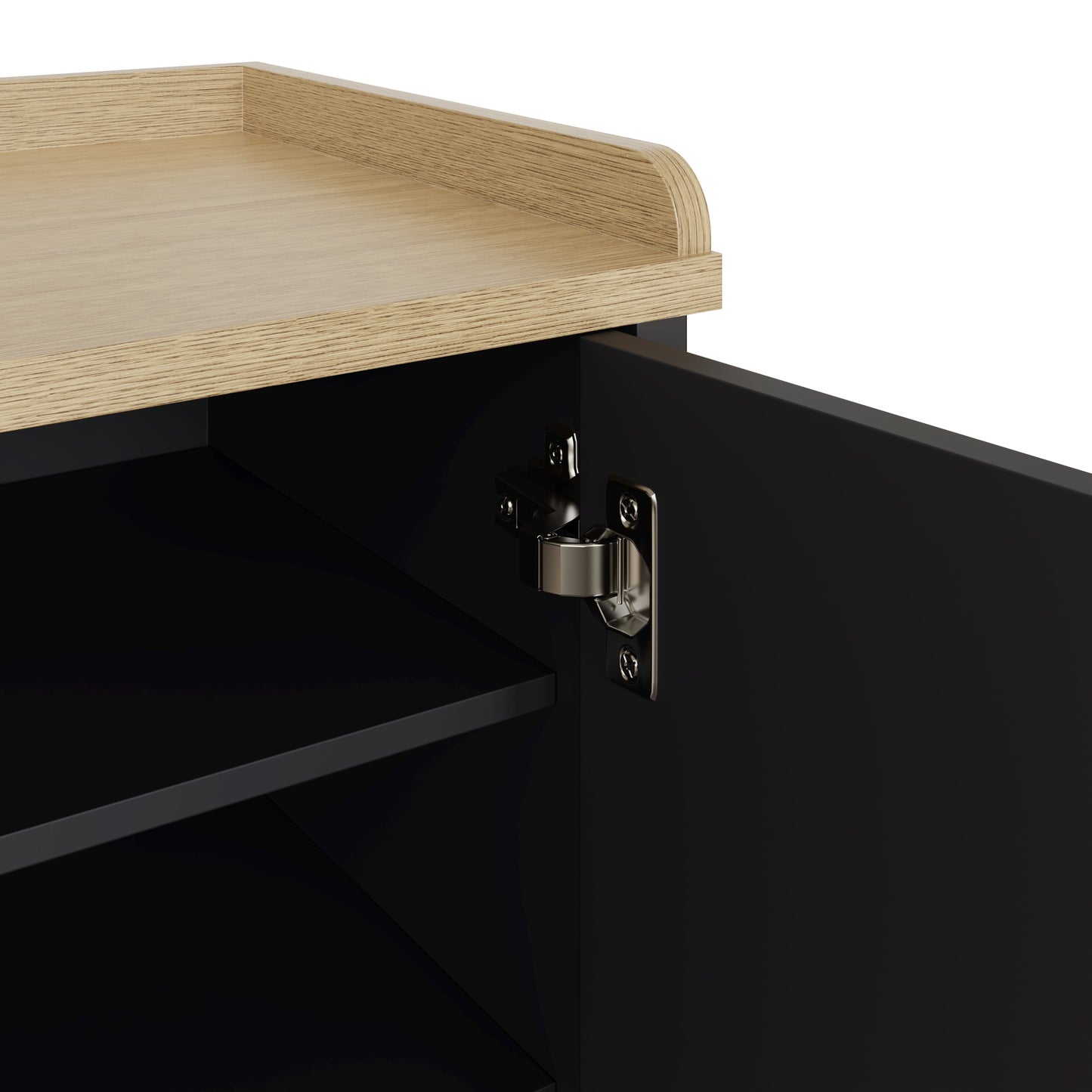 Lancaster Large Shoe Storage Black 2 Doors 7 Shelves