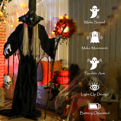 Animated Witch Halloween Decoration - 170cm