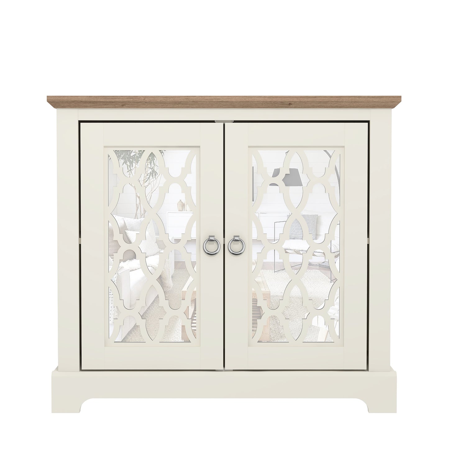 Honition Sideboard Ivory 2 Doors 2 Shelves