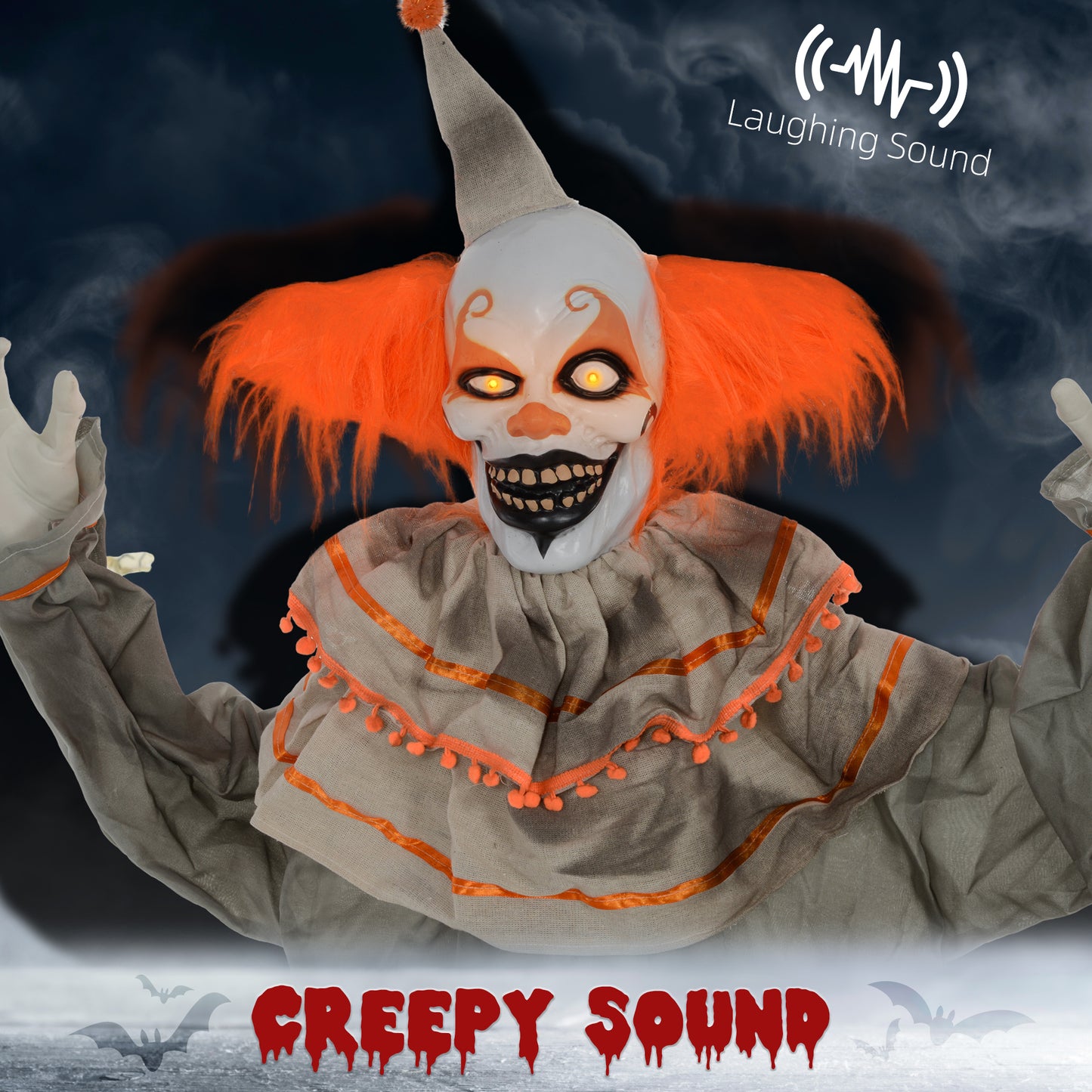 Animated Clown Halloween Decoration - 183cm