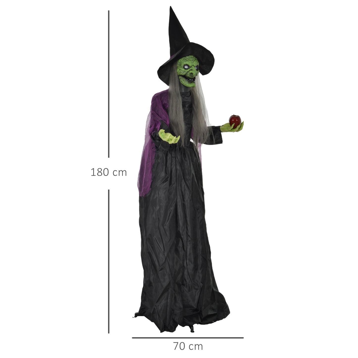Animated Witch Halloween Decoration - 180cm