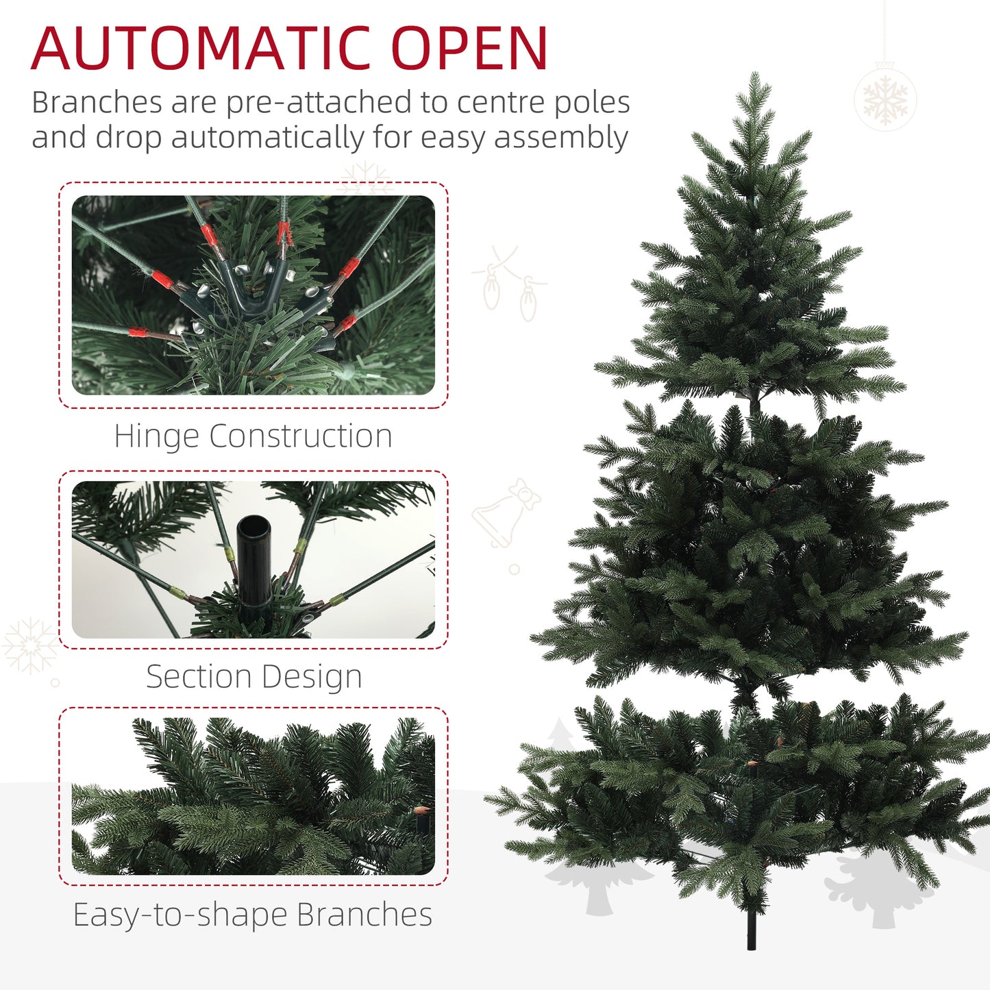 6ft Christmas Tree Artificial - Dark Green  1696 Tips