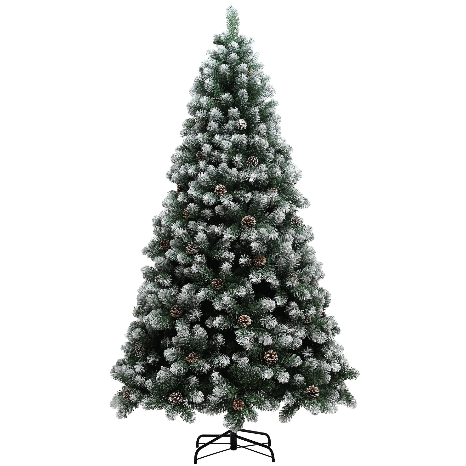 7ft Pinecone Christmas Tree Artificial - White Frosted Green  1152 Tips Primary Image