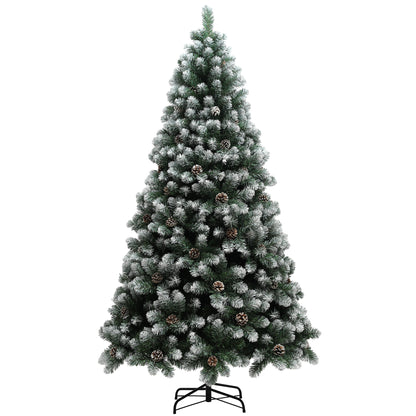 7ft Pinecone Christmas Tree Artificial - White Frosted Green  1152 Tips Primary Image