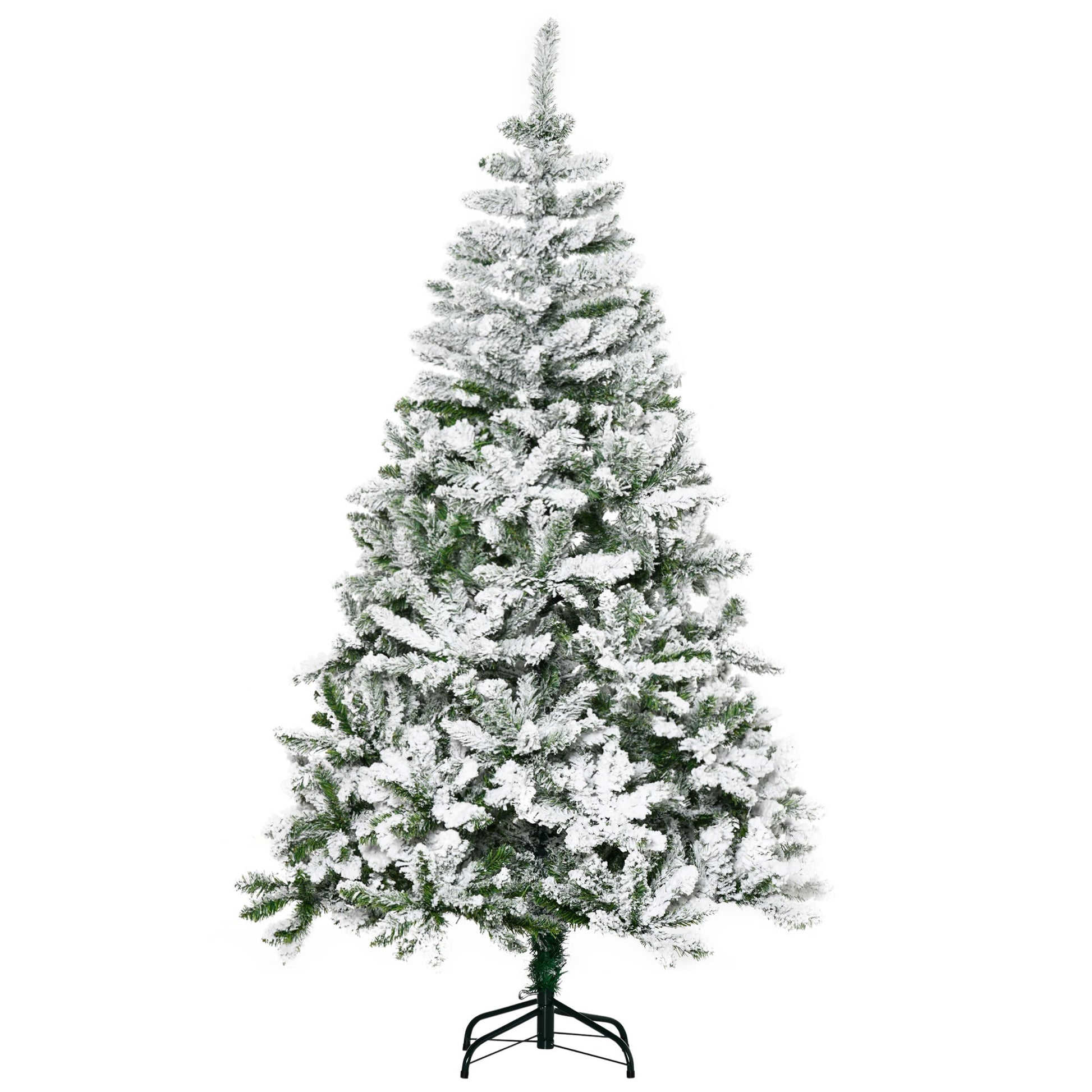 6' Snow Flocked Artificial Christmas Tree Xmas Pine Tree with Realistic Branches Primary Image