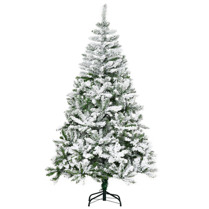 6' Snow Flocked Artificial Christmas Tree Xmas Pine Tree with Realistic Branches Primary Image