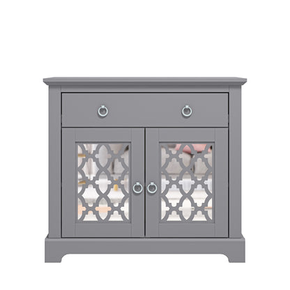 Honition Sideboard Grey 2 Doors 2 Shelves 1 Drawer