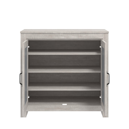 Tiverton Shoe Storage Light Grey 2 Doors 4 Shelves