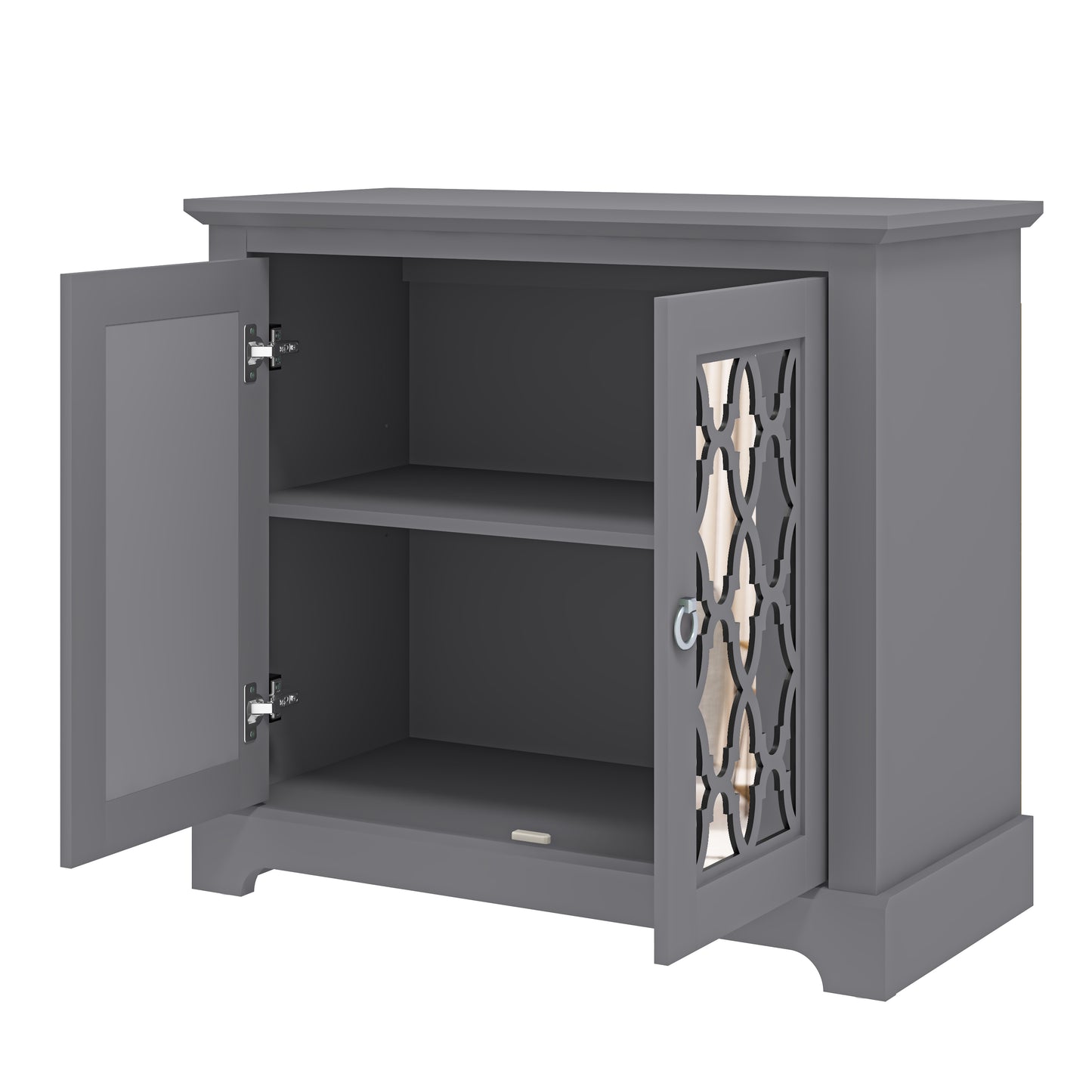 Honition Sideboard Grey 2 Doors 2 Shelves