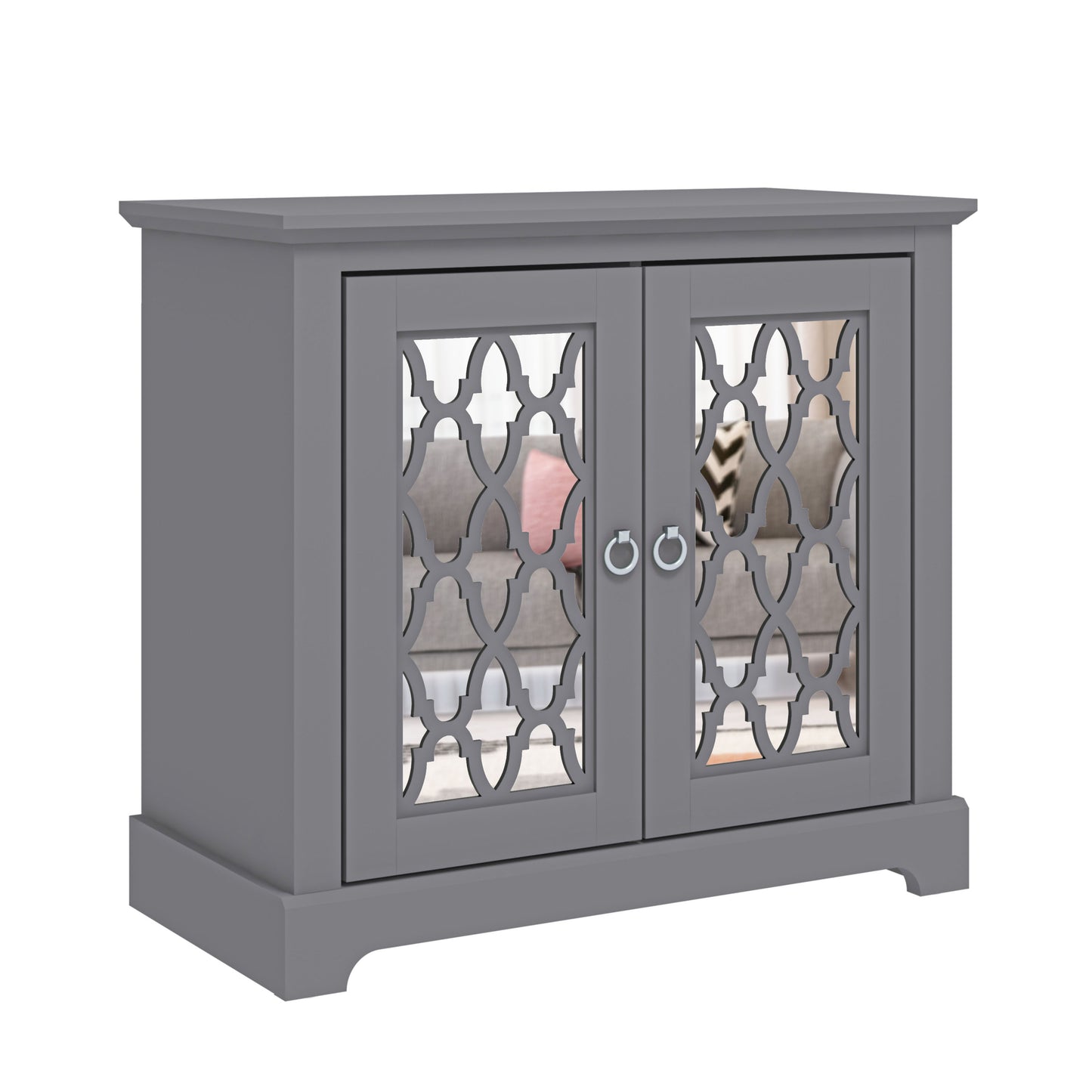 Honition Sideboard Grey 2 Doors 2 Shelves