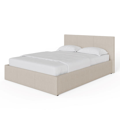 Side Lift King Size Ottoman Bed Metal & Wood Natural 5 x 7ft Primary Image