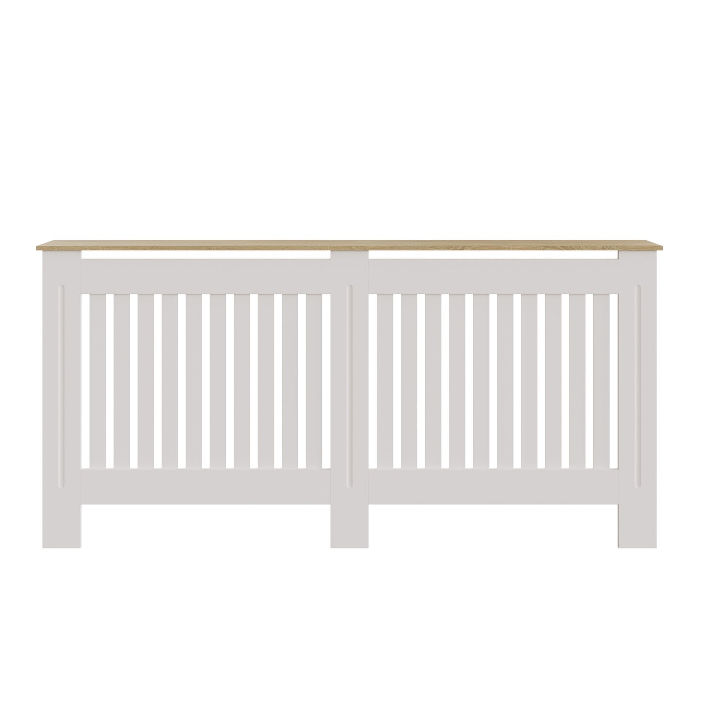 Longslow Large Radiator Cover White & Oak 1 Shelf