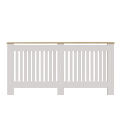 Longslow Large Radiator Cover White & Oak 1 Shelf