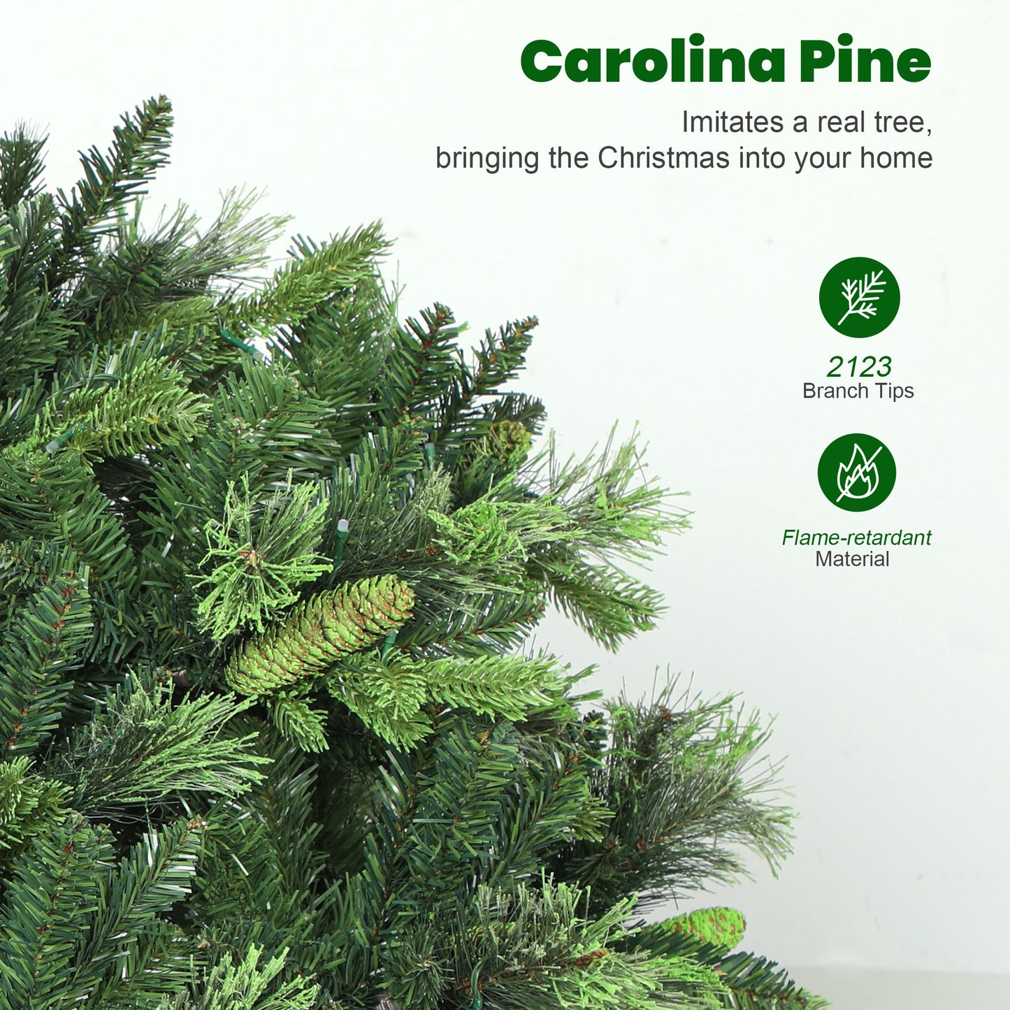 7ft Christmas Tree Artificial - Multicoloured 3017 Tips