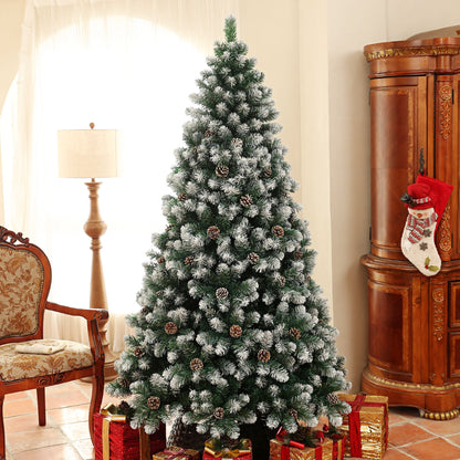 7ft Pinecone Christmas Tree Artificial - White Frosted Green  1152 Tips