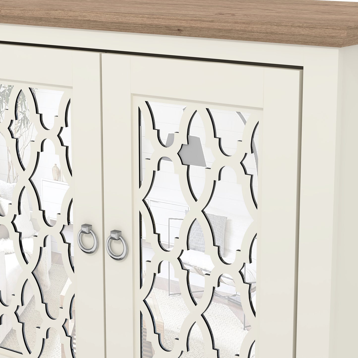 Honition Sideboard Ivory 2 Doors 2 Shelves