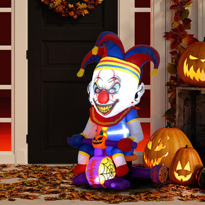 Clown On Tricycle Inflatable Halloween Decoration