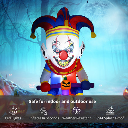 Clown On Tricycle Inflatable Halloween Decoration