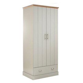 Kendal Wardrobe Grey & Oak 2 Door 1 Drawer
