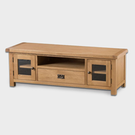 Cotswold large tv unit - cheap oak furniture