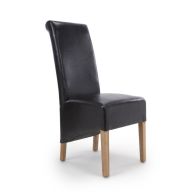 See more information about the Pair of Classic Roll Back Dining Chairs Wood & Faux Leather Black