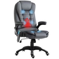 See more information about the Vinsetto Massage Recliner Chair Heated Office Chair With Six Massage Points Velvet-Feel Fabric 360 Swivel Wheels Grey