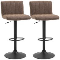 See more information about the Homcom Adjustable Barstools Set Of 2 Swivel Counter Bar Chairs Bar Stools With Footrest Pu Leather Gas Lift Brown