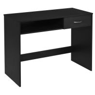 See more information about the Homcom Compact Computer Desk Study Table With Drawer And Storage Compartment Writing Workstation Black
