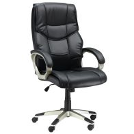 See more information about the Homcom Home Office Chair High Back Computer Desk Chair With Faux Leather Adjustable Height Rocking Function Black