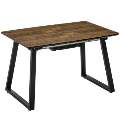 See more information about the Homcom Extendable Dining Table Rectangular Wood Effect Tabletop For 4-6 People With Steel Frame & Hidden Leaves For Kitchen