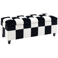 See more information about the Homcom 114 x 47 x 47cm Velvet Storage Ottoman