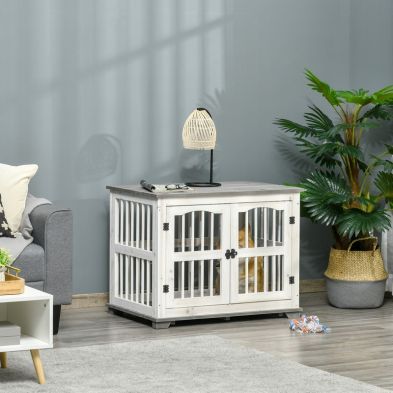 See more information about the PawHut Wooden Dog Crate Furniture Pet Kennel Cage End Table for Small Medium Dogs