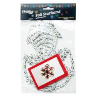 See more information about the 6 Section Starburst Christmas Decoration 16 Inch White &Silver