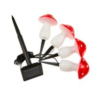 See more information about the 4 Pack Mushroom Solar Garden Stake Light 4 Multicolour LED - 4.4m by Smart Solar