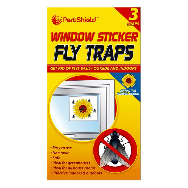 PestShield 3 Pack Window Sticker Fly Traps
