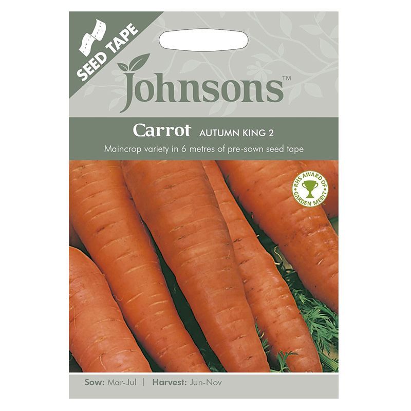 Johnsons Seed Tape Carrot Autumn King Seeds