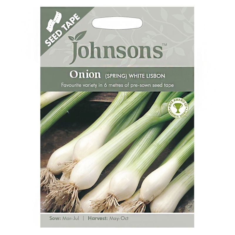 Johnsons Onion Spring White Seed Tape Seeds 