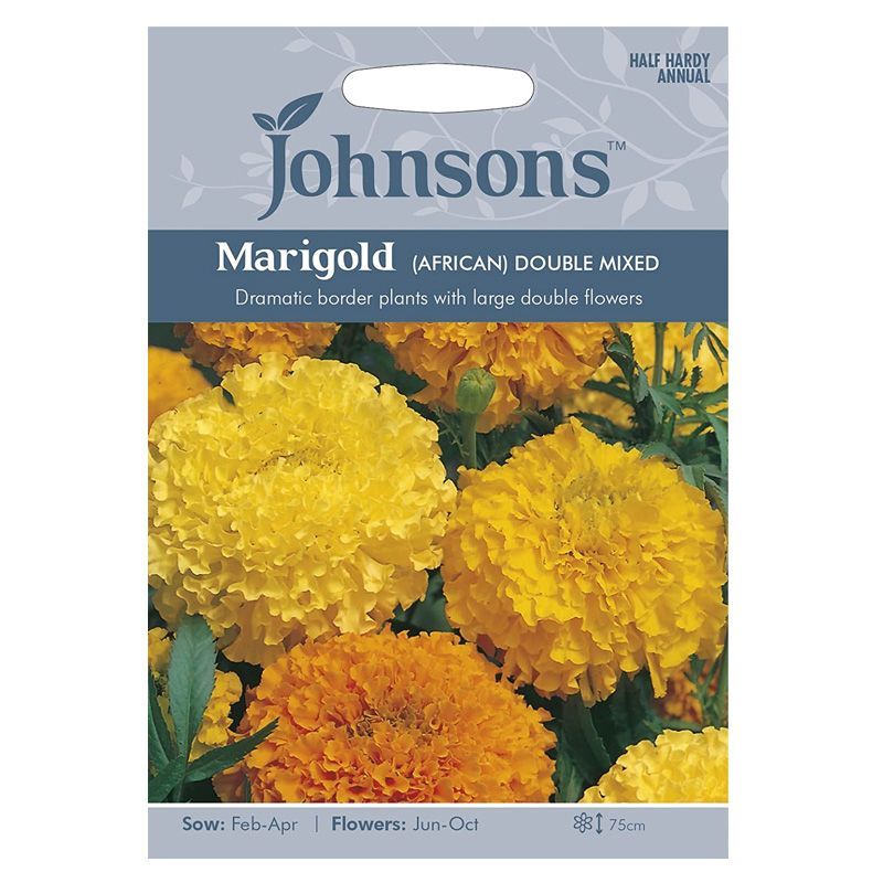 Johnsons Marigold African Double Mixed Yellows Seeds