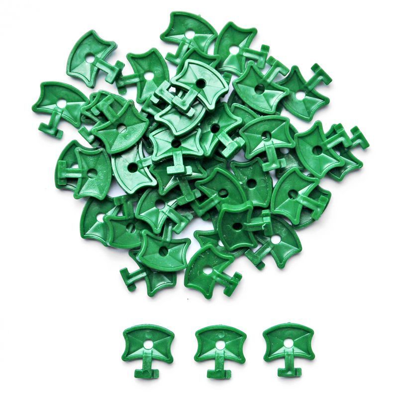 50 Pack Growing Patch Aluminium Greenhouse Plastic Twist Clips Green