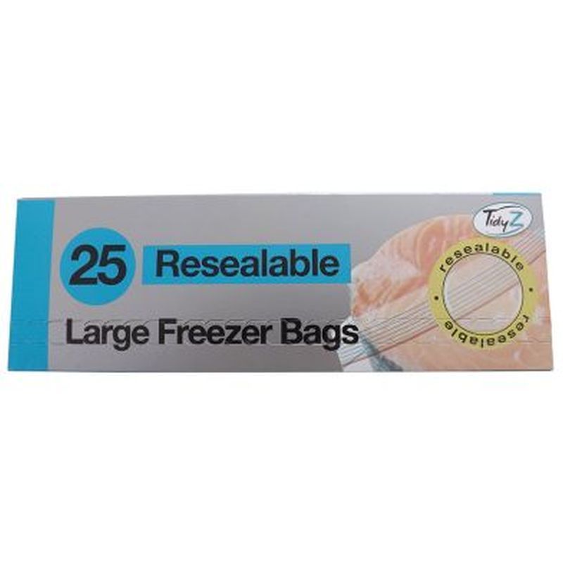 25 Pack Resealable Freezer Bags