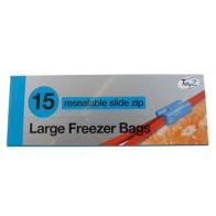 See more information about the 15 Large Freezer Bags Re-sealable Slide Zip