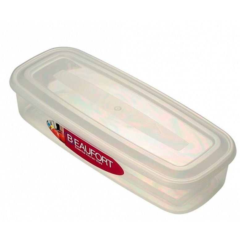 Plastic Food Container Oblong 1 Litre - Clear by Beaufort