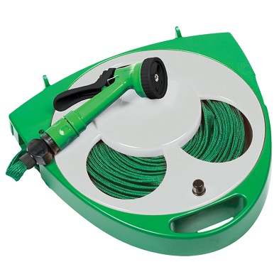 Image of Roll Flat Hose On Reel With Spray Gun 50 Foot (15m)