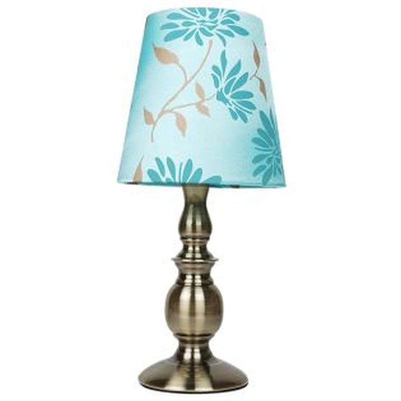 Floral Table Lamp - Duck Egg Blue