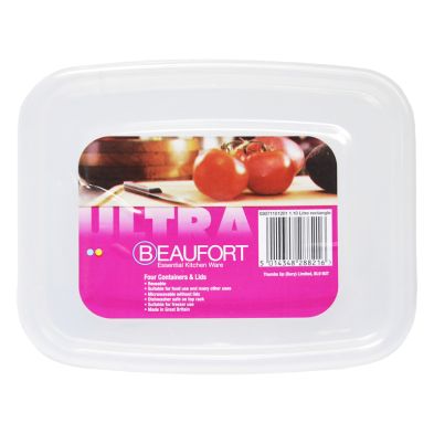 Beaufort Pack of 4 1.1 Litre Rectangular Food Containers