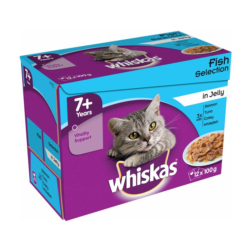 Whiskas Wet Mature Cat Food Fish Selection 12 Pouches