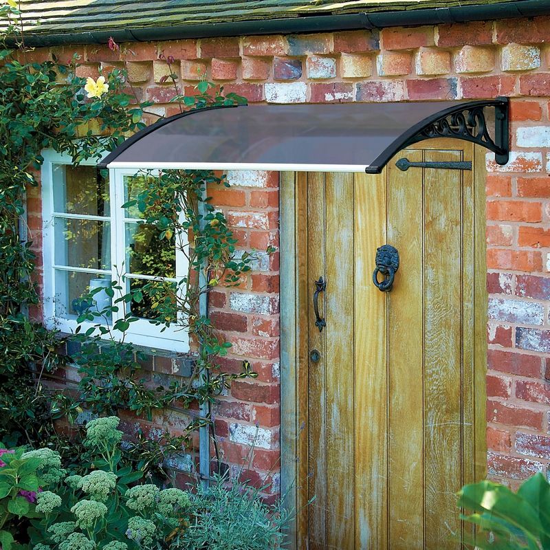 Tinted Door Garden Canopy Black 1m