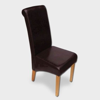 See more information about the London Dining Chair Wood & Faux Leather Dark Brown